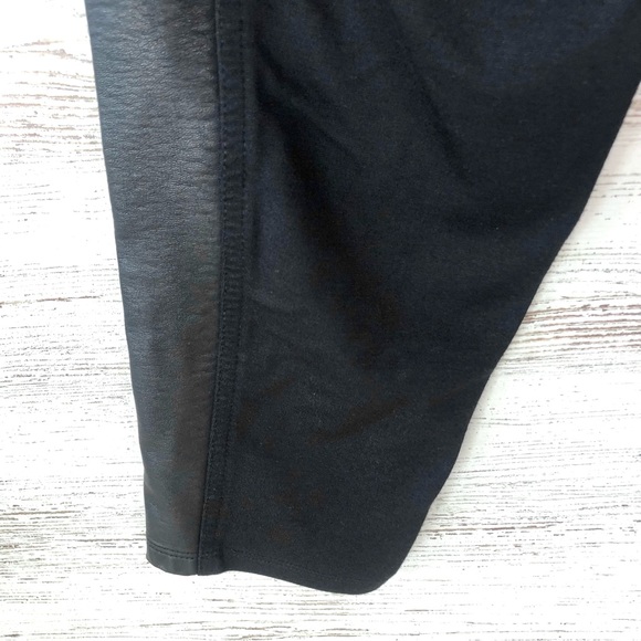 BOSTON PROPER Faux Leather Mixed Fabric Stretch Pull On Skinny Pants M Black - Picture 7 of 8